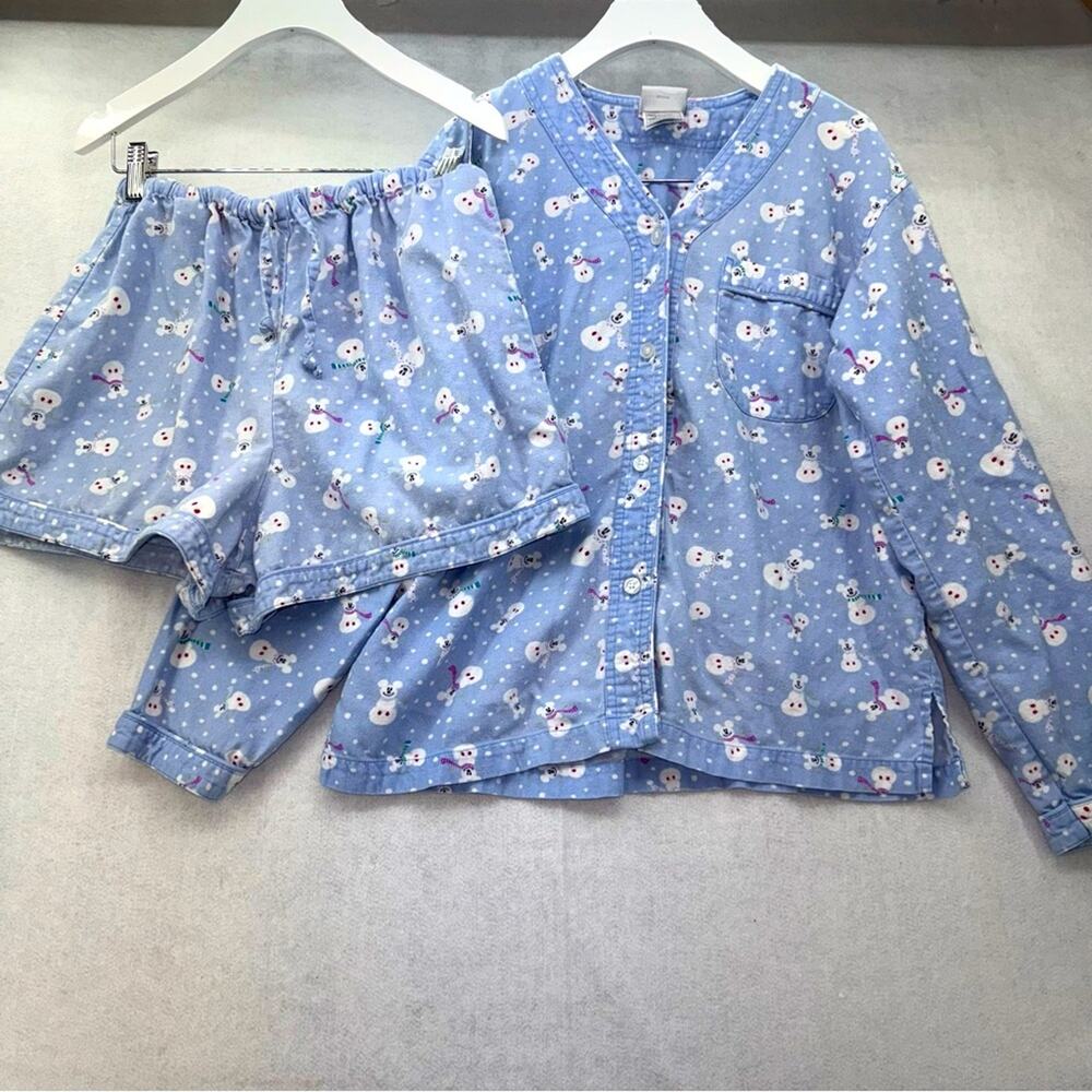 Women’s Disney Store 2 pc Pajama Set XS Shorts and Shirt Mickey Mouse Snowmen